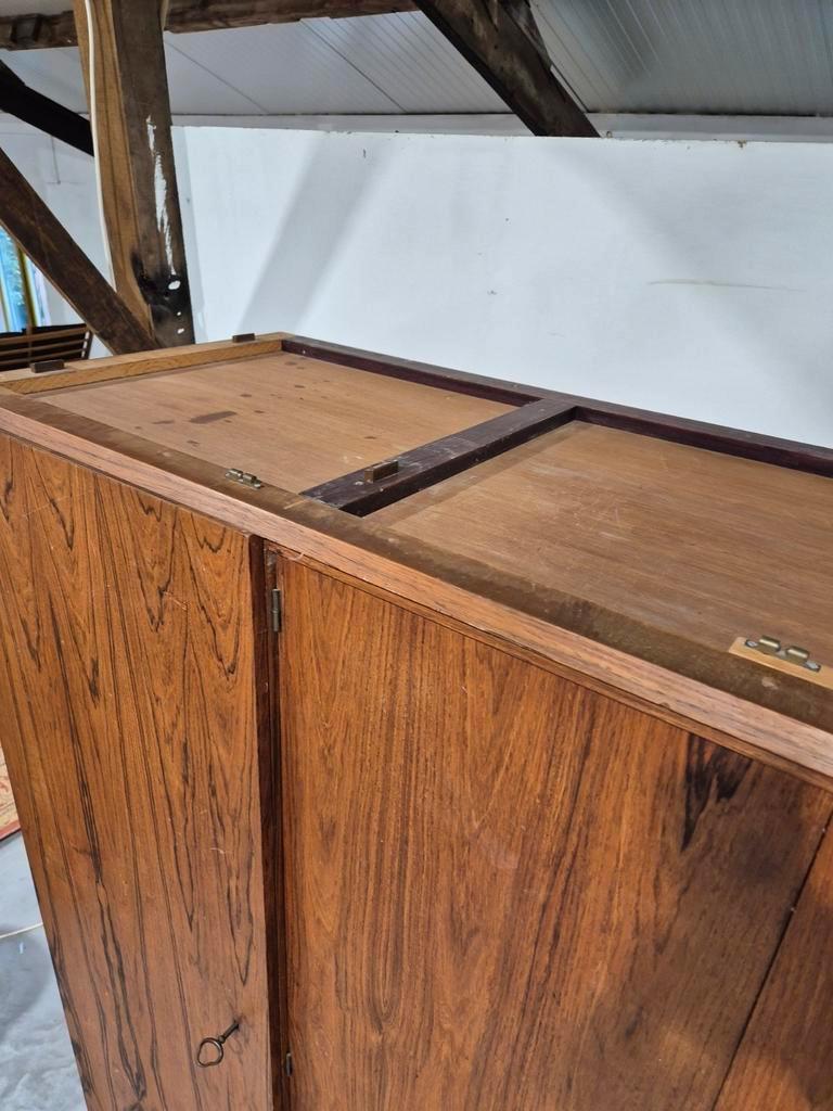 Mid Century Pallisander Fineer Klerenkast 4 Deurs Deens image 15
