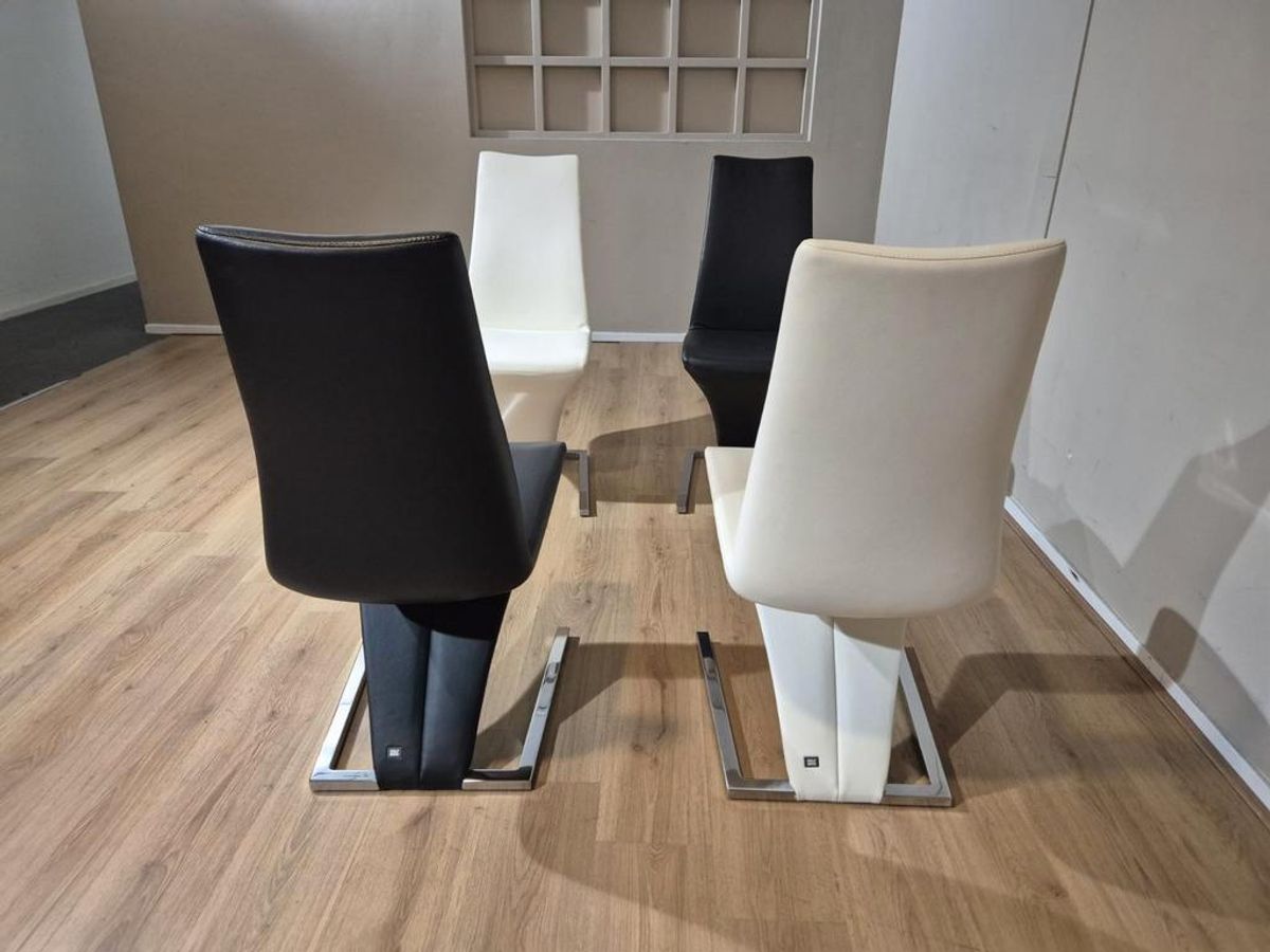 4x Rolf Benz 7800 - Eetkamerstoelen - Nieuwstaat - Zwart-wit image 3