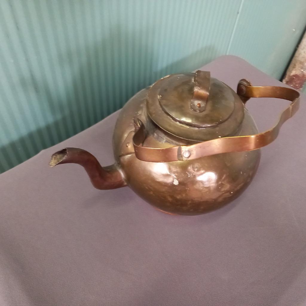 Schitterende Antieke Koperen Gehamerde Appelketel image 10