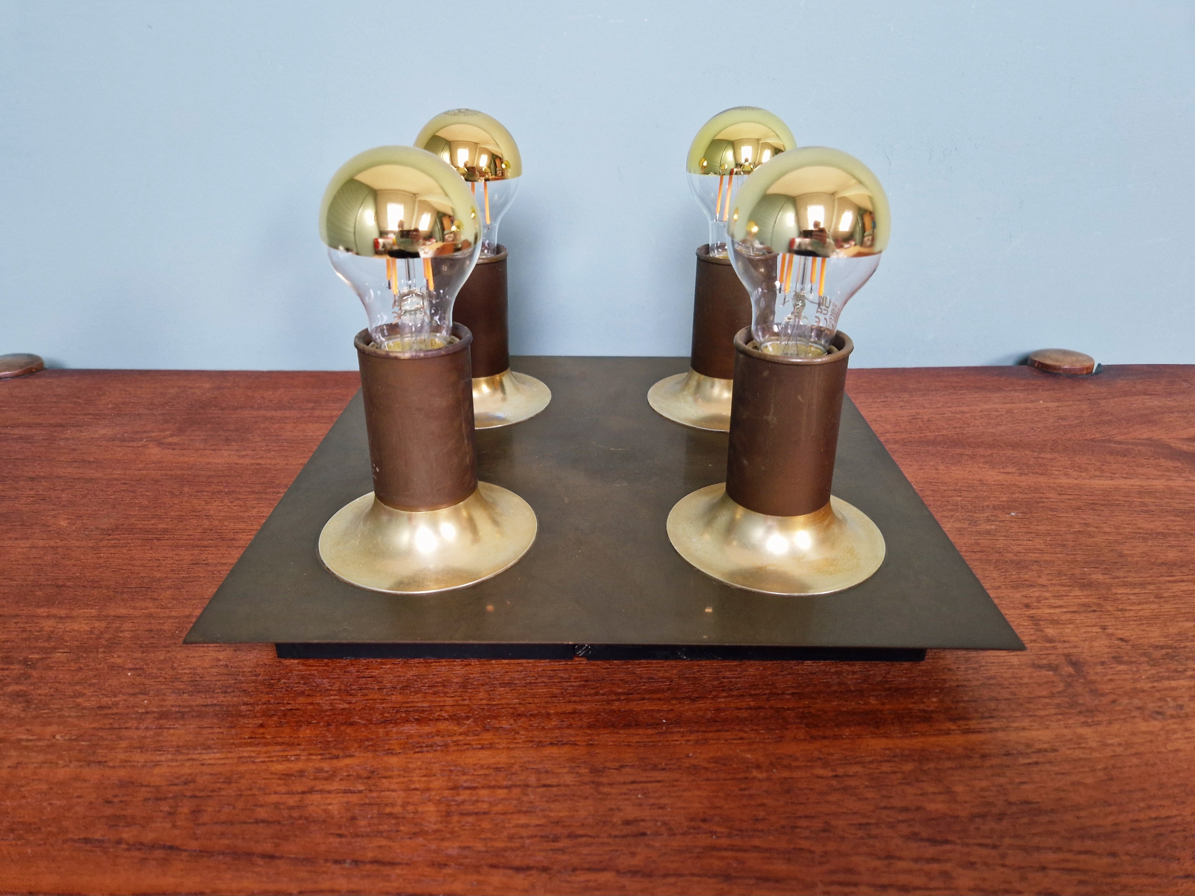Koperen Plafondlamp, Space Age, Cosack Leuchten, 1970 image 8