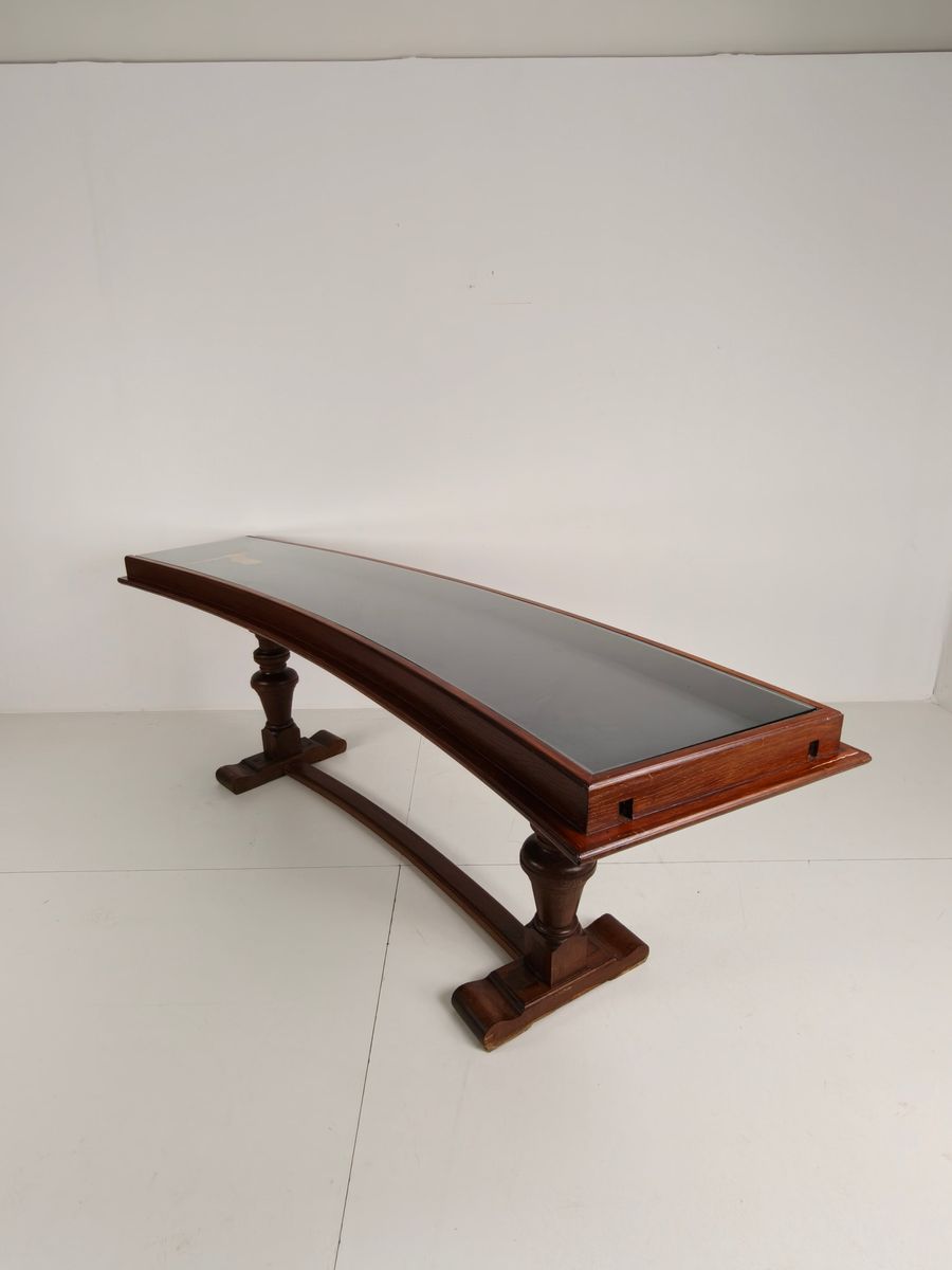 Eikenhouten Museumvitrinekast Uit De Jaren 40-50 – Horizontaal Gebogen Model image 16