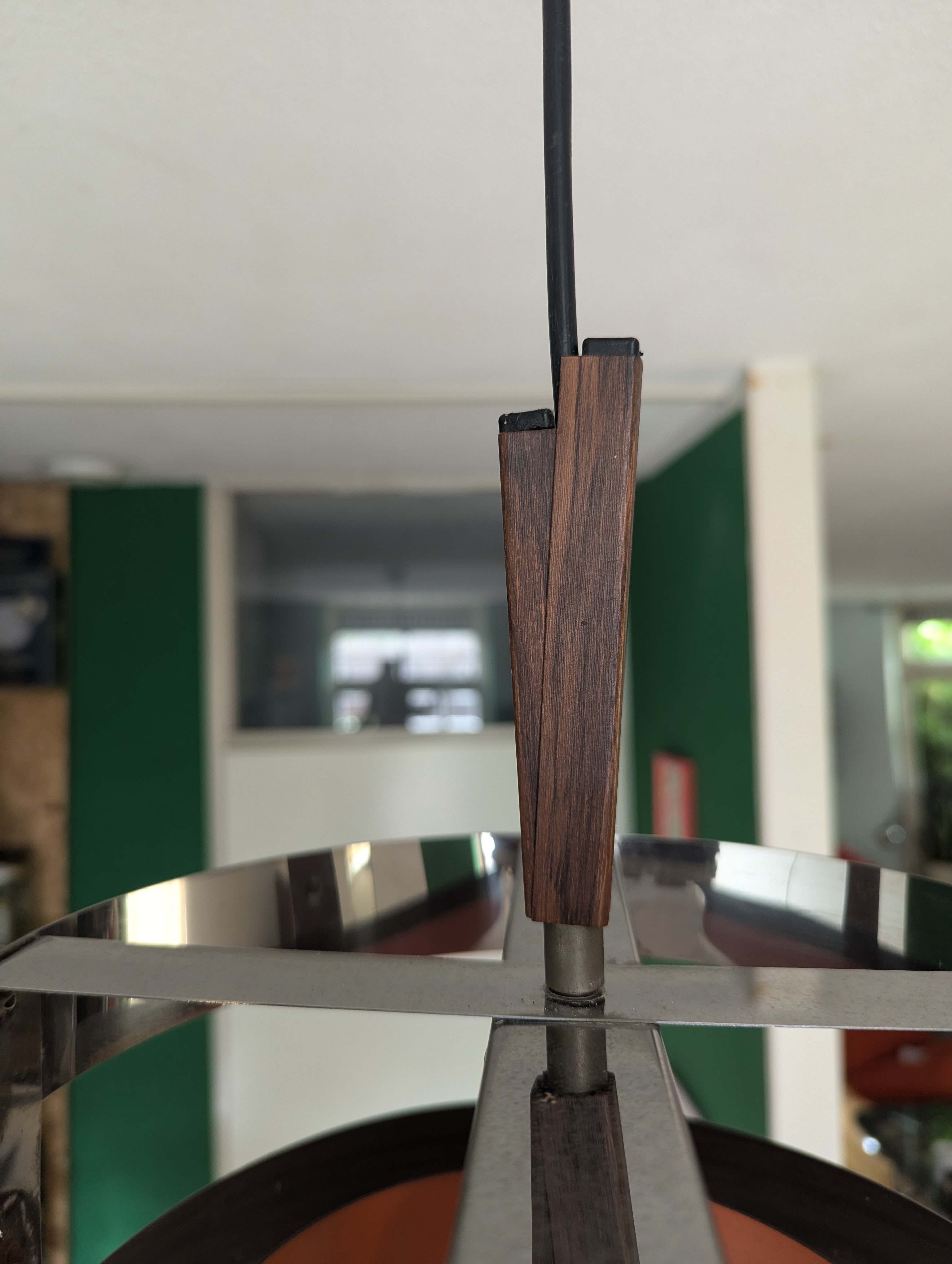 Space Age Hangende Lamp Chroom Oranje image 7