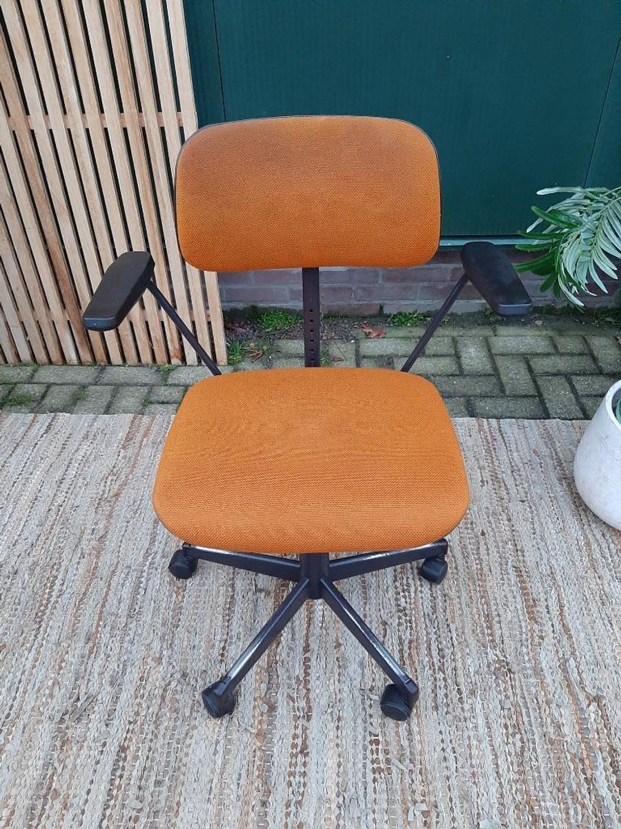 Vintage Bureaustoel Martin Stoll Retro Design Stoel Oker 70 image 10