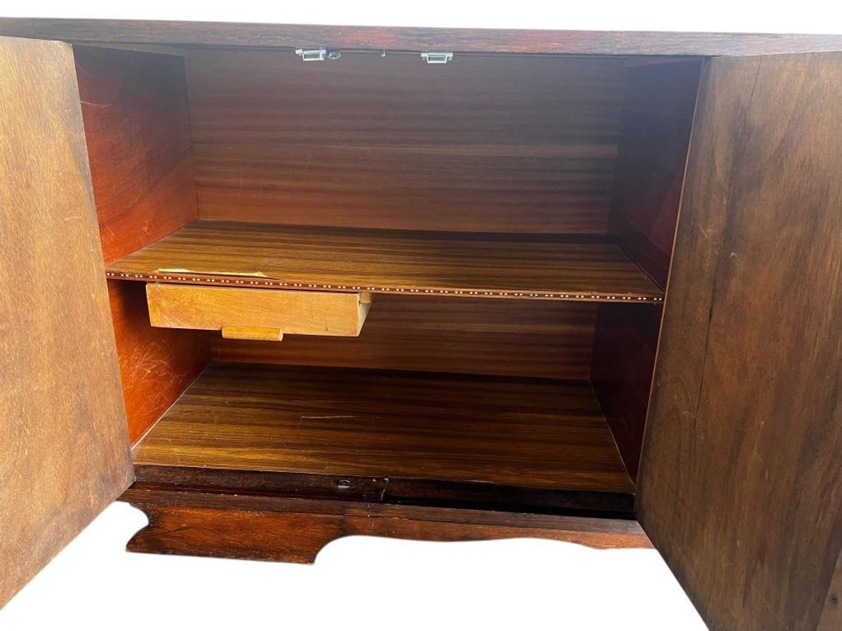 Vintage Dressoir / Retro Lange Extra Diepe Kast Donker Hout image 8