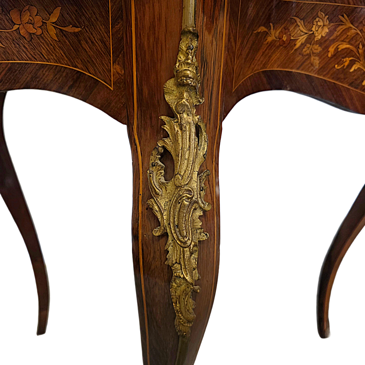 Antiek Franse Louis Xv Stijl Tafel Met Lade, Eind 19e Eeuw image 7
