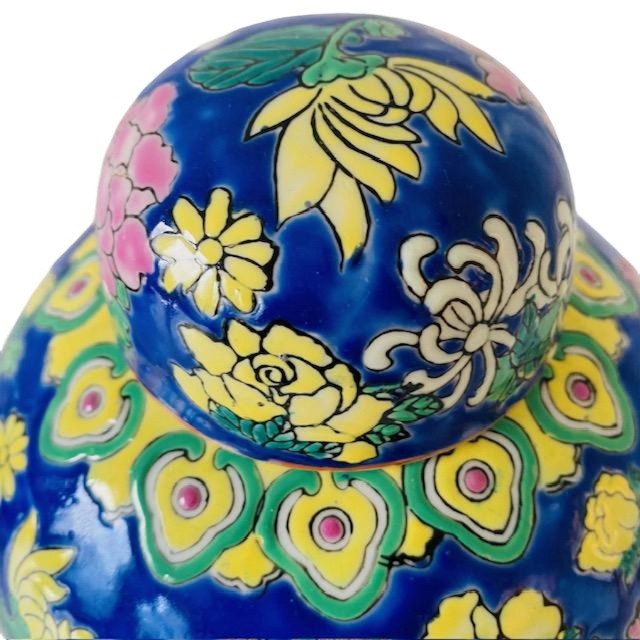 Mid-century Vintage Oosterse Gemberpot Polychroom Keramiek 1950’s image 7