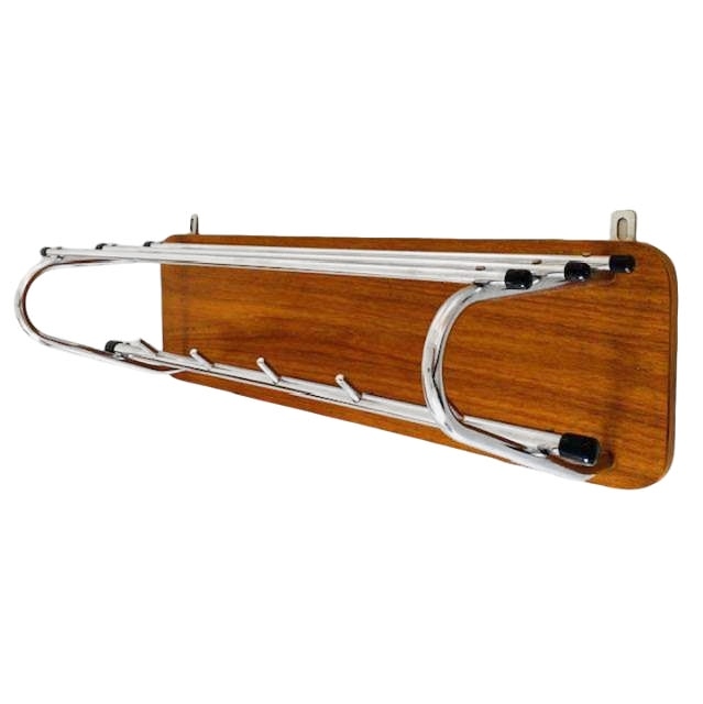 Deens Design Kapstok Teak Chroom Vintage 1960’s image 3