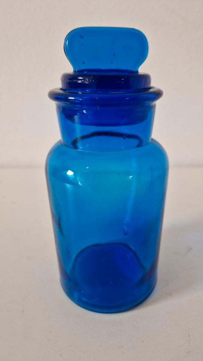 * Vintage Apothekers Pot Kobalt Blauwe Apothekers Potje image 2
