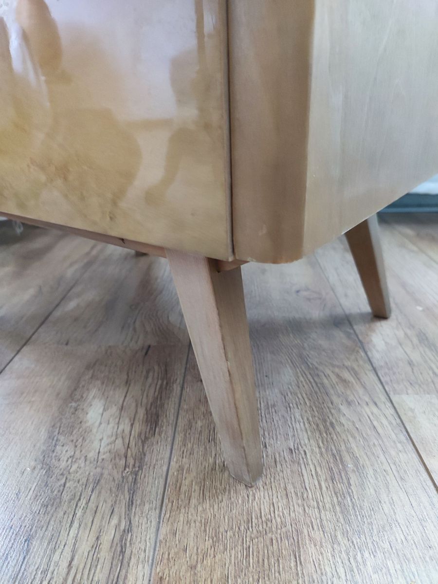 Vintage Nachtkast Bedside Table Nachtkastje Hout Lade image 12