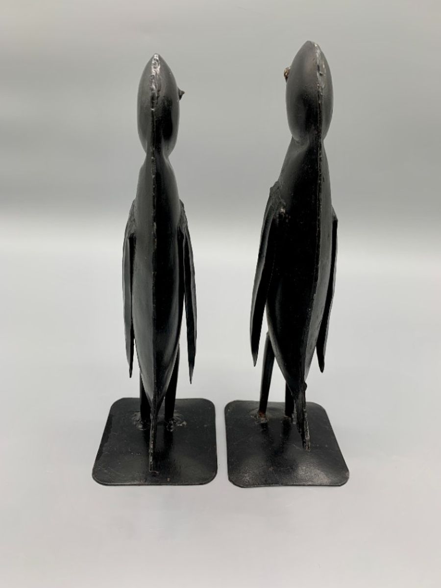Set Vintage Metalen Pinguïns Zwart Handgemaakt image 3