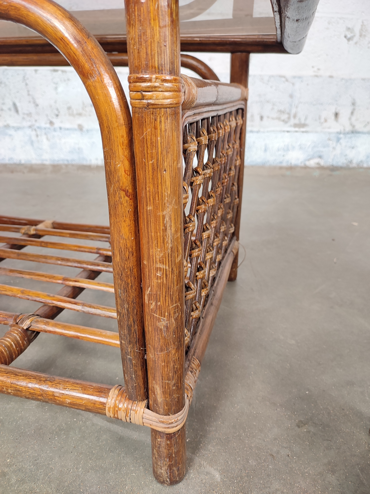 Set Van 2 Vintage Bamboe / Rotan Salontafels image 5