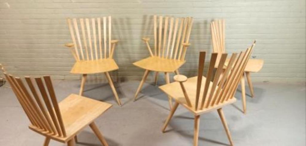 Set Van 5 Deens Design 'mikado' Stoelen, Kvist image 2