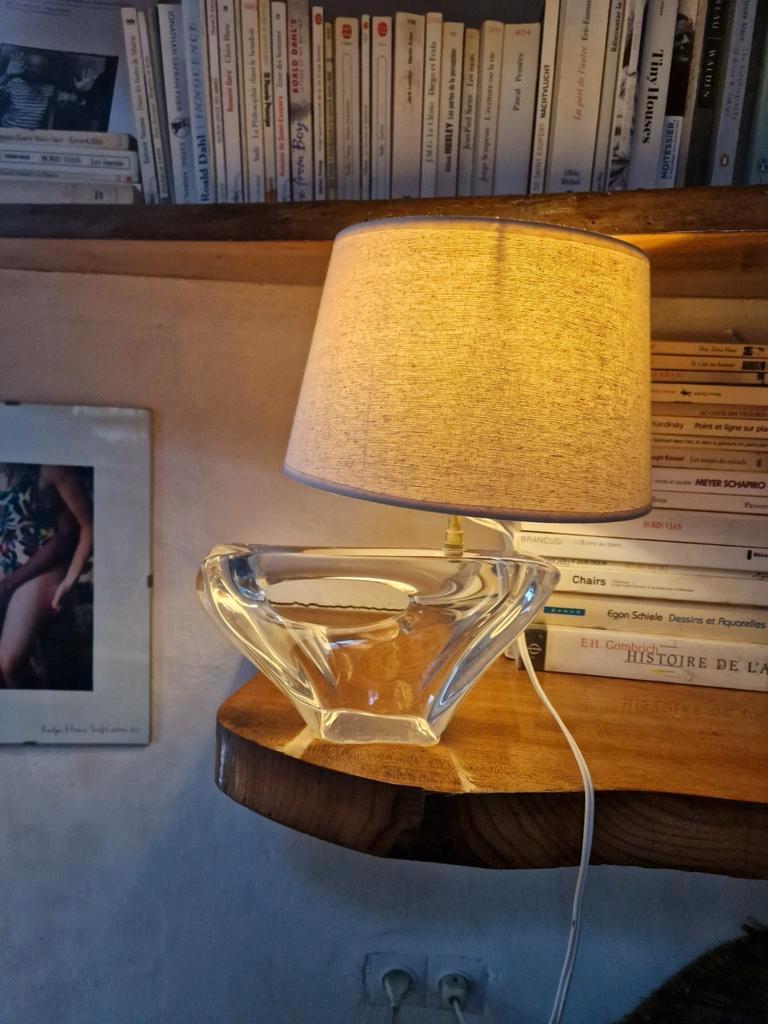 Vintage Tafel Lamp Kristal Daum Zeilboot Vintage Tafel Lamp image 2