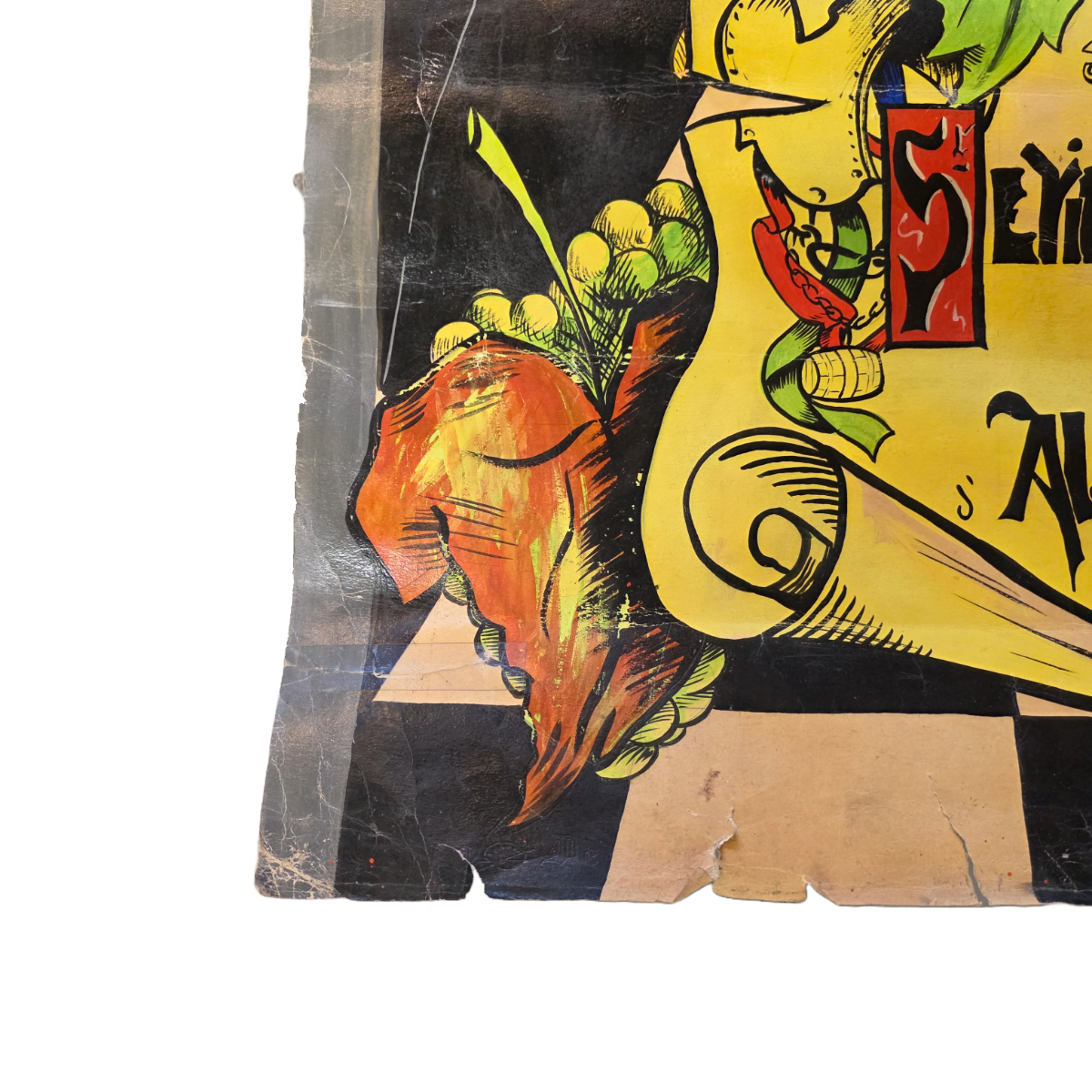 Oude Beschilderde Wijn Poster Alsace, Midden 20e Eeuw image 4