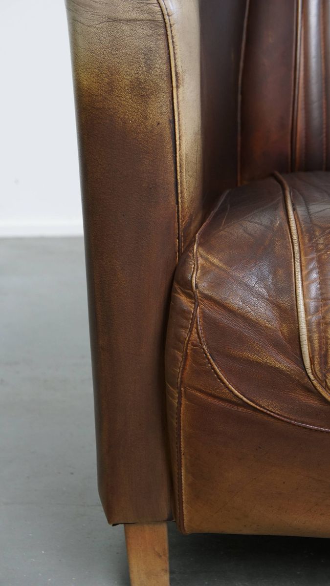Unieke En Tijdloze, Exclusieve Rundleren Delta Chesterfield Aviator Fauteuil Met Een Mooie Kleure image 9
