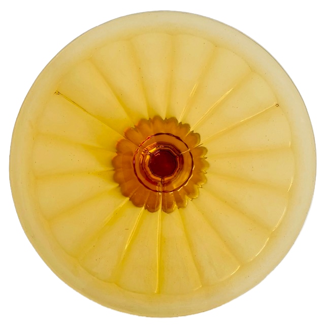 Art Deco Taartplateau Val St. Lambert Amber 1930’S image 3