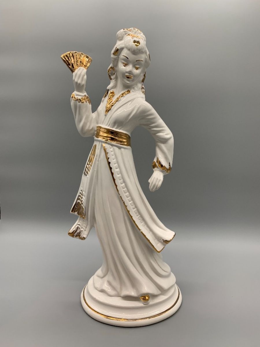 Xl Vintage Beeld Geisha Italiaans Keramiek image 7