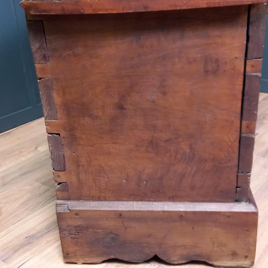 Grote Spaanse Antieke Kastanjehouten Primitieve Kist image 16