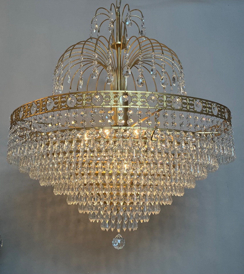 Vintage Xxl Design Kristallen Kroonluchter Kristal Zakkroonluchter Hanglamp image 9