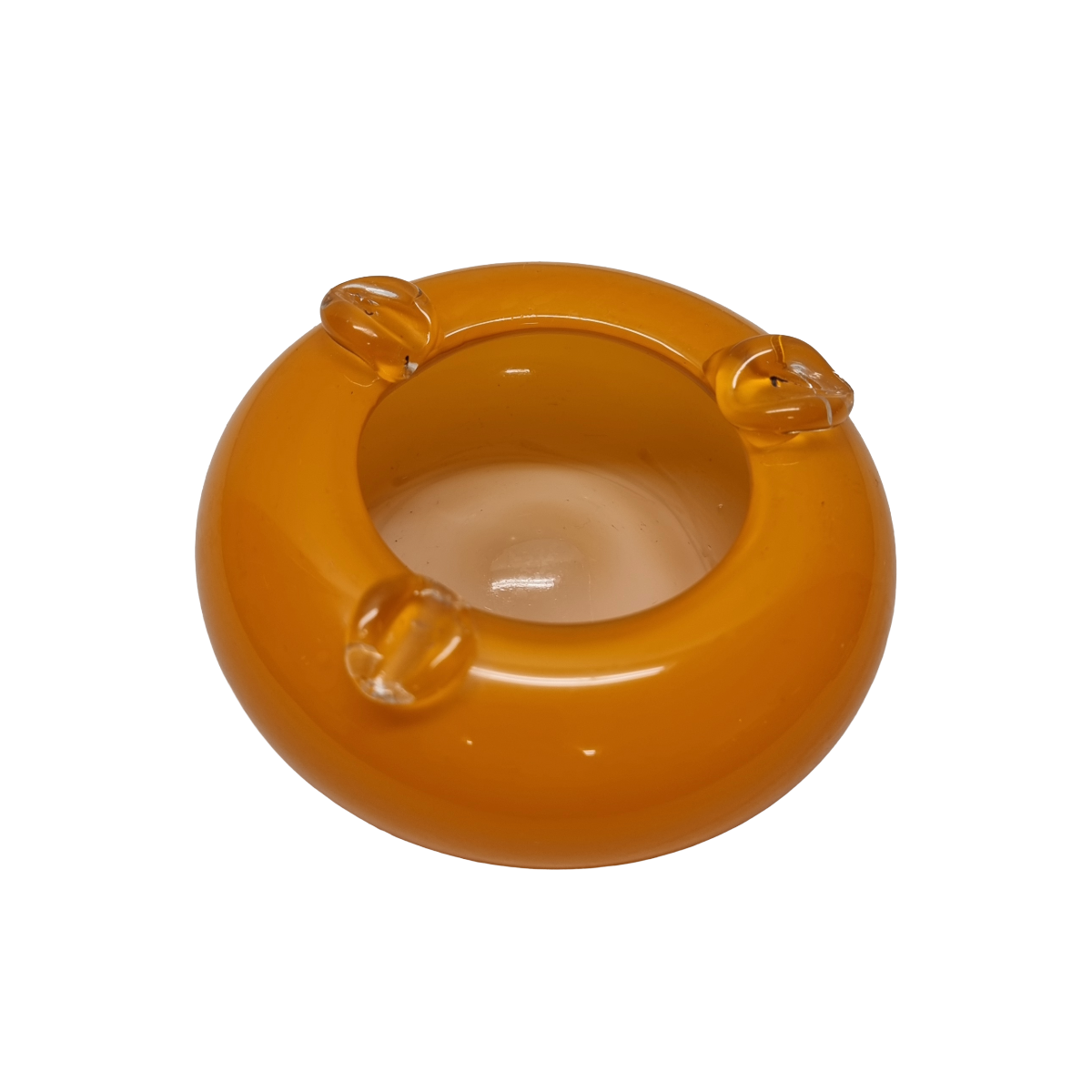 Vintage Oranje Glazen Asbak image 2