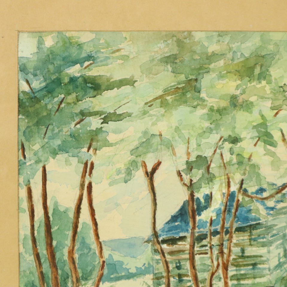 Aquarel José Wolff Kunst Schilderij Houten Barok Stijl Lijst 1924 image 17