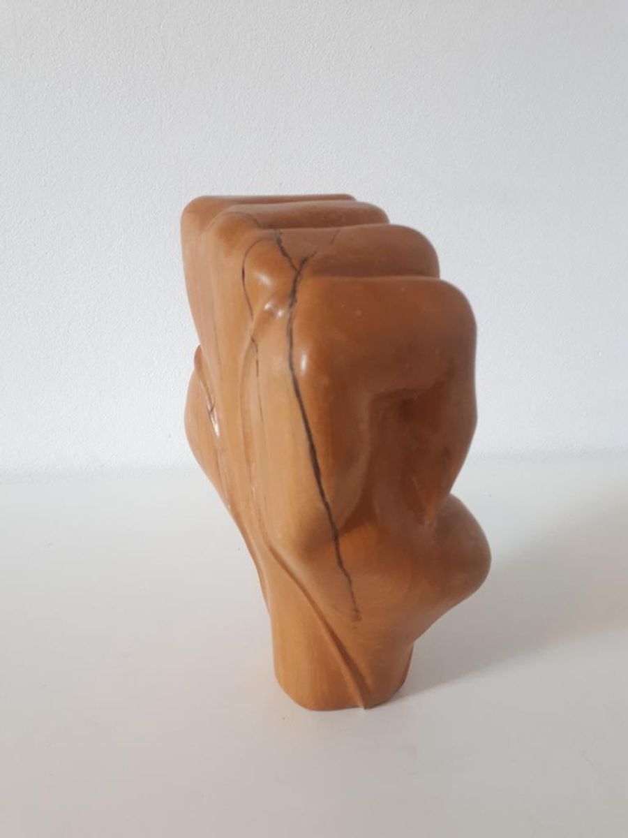 Reliving Vintage Houten Beeld Vuist Hand Beeldje Houtsnijwerk image 3