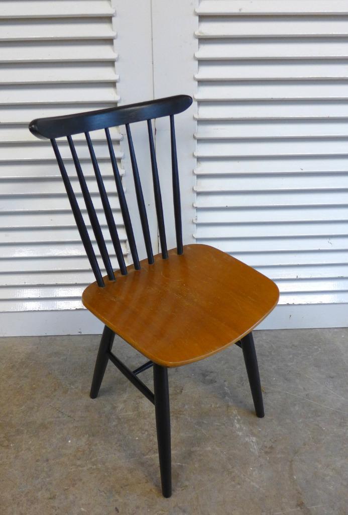 Prachtige Rode Bruine Witte Vintage Retro Formica Stoelen image 16