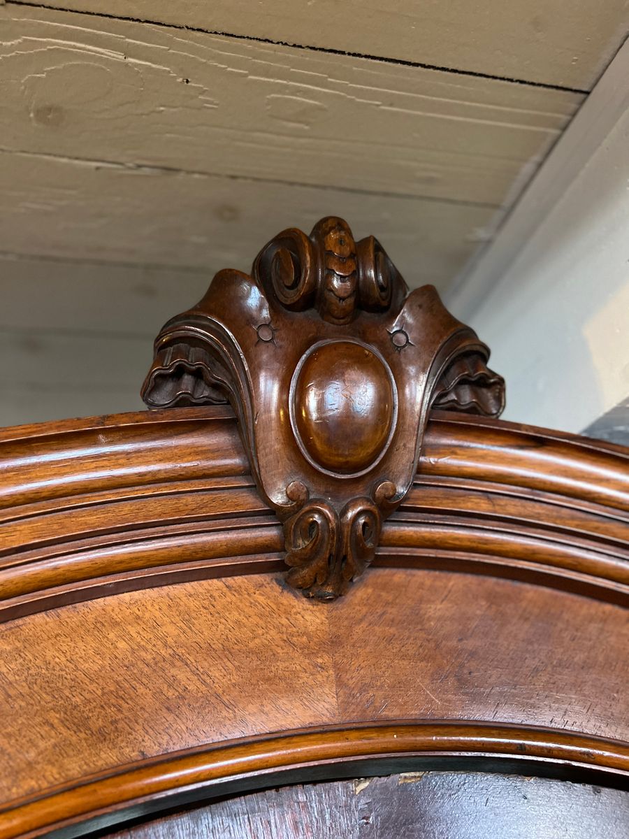 Volledig Uitneembare Antiek Mahonie Franse Vitrinekast Met 1 Deur Facet Geslepen Glas En 1 Lade image 4