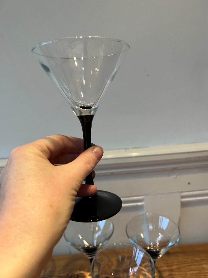 Feestelijke Luminarc Glazen, Zwarte Hoge Voet Martini Glazen Set Van 6 | Kerst image 3