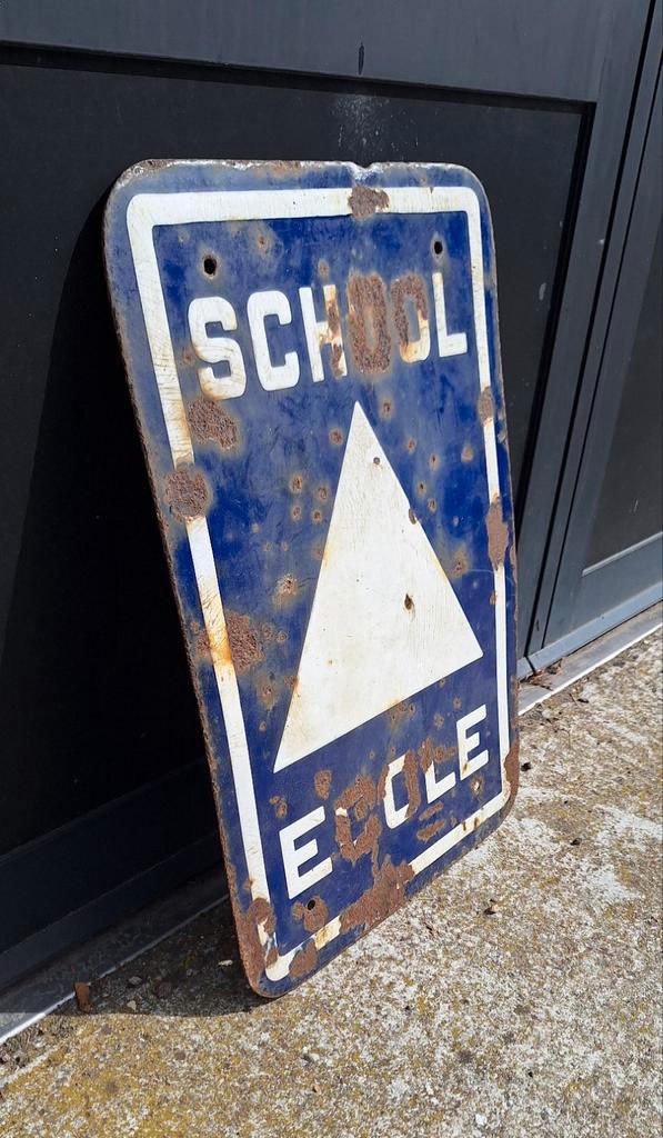 Oud Emaille Bord, School / Ecole, Stoere Decoratie😎 image 4