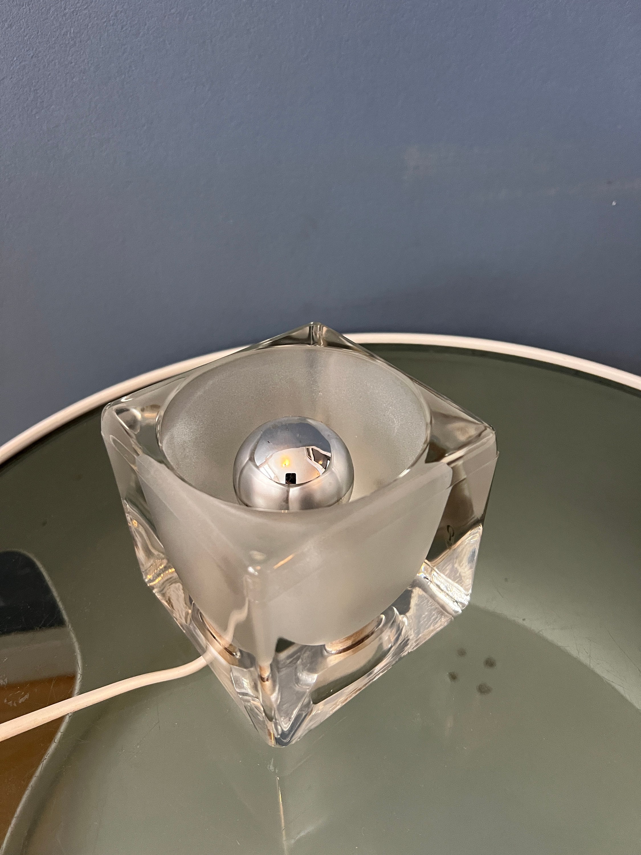 Mid Century Peill & Putzler 'ice Cube' Kubus Glazen Tafellamp image 10