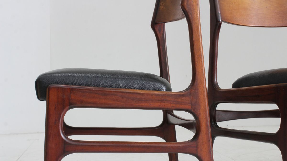 Set Of 4 Vintage Danish Teak Dining Chairs image 6