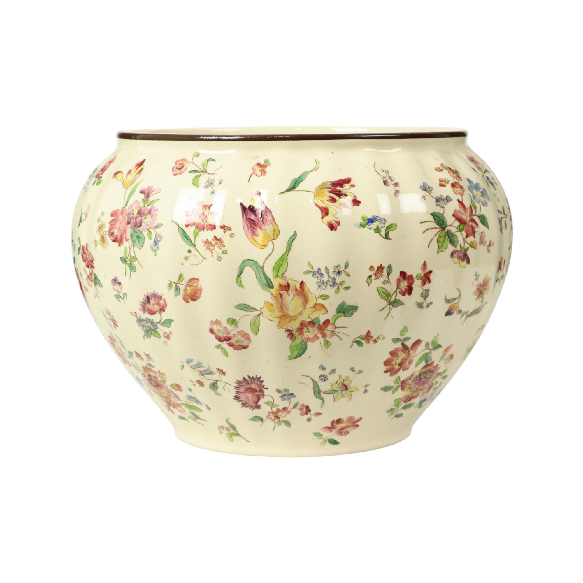 Grote Polychrome Bloempot Cache Pot Longchamp Frankrijk 36cm image 5