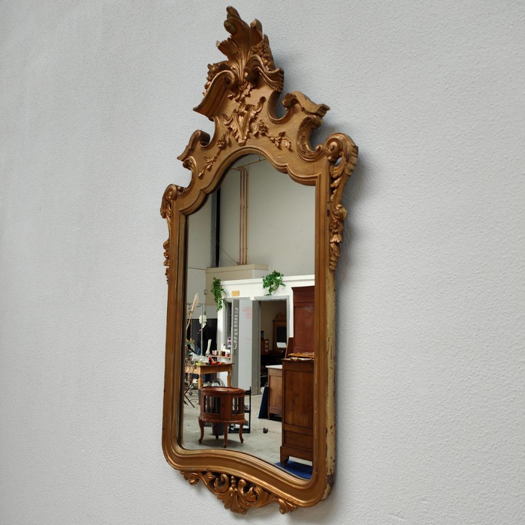 Vintage, Antieke Wandconsole Sidetable, Wandtafel Met Marmer Blad En Spiegel image 6