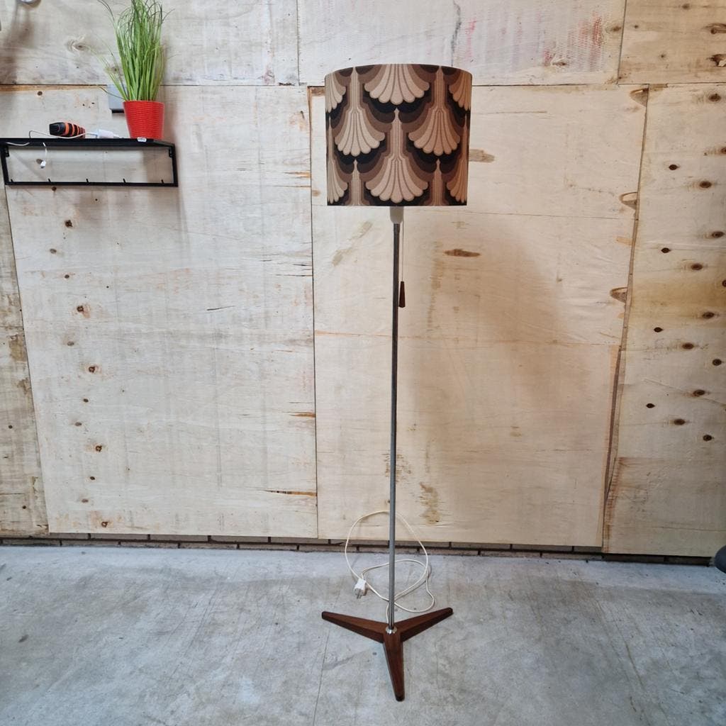 Vintage Teakhouten Vloerlamp Jaren '60 - Goed Werkend image 2