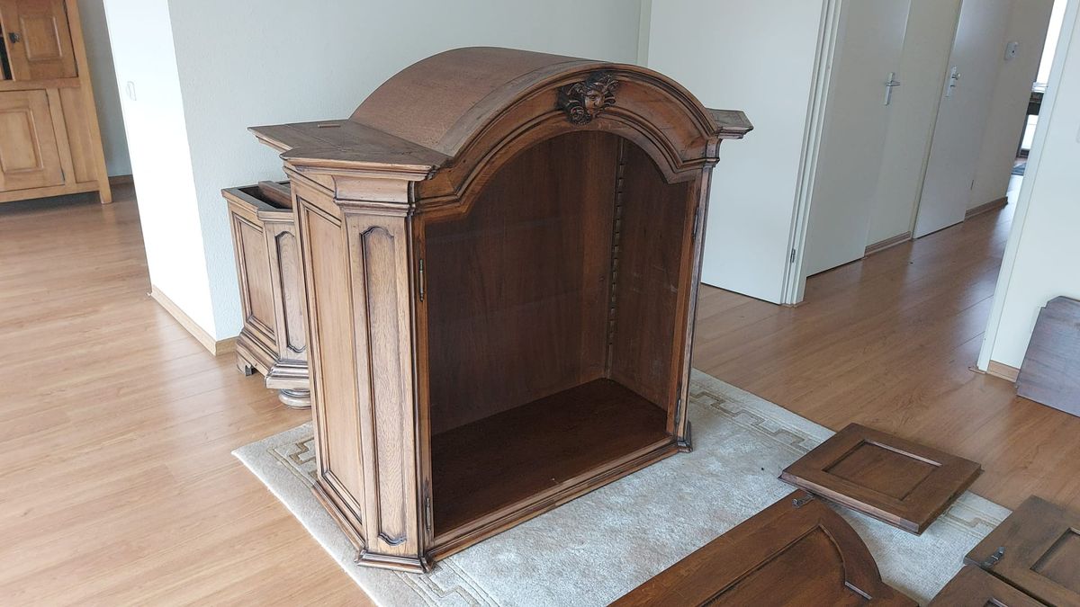 Vintage Eiken Toogkast (b155xh210xd65) image 13