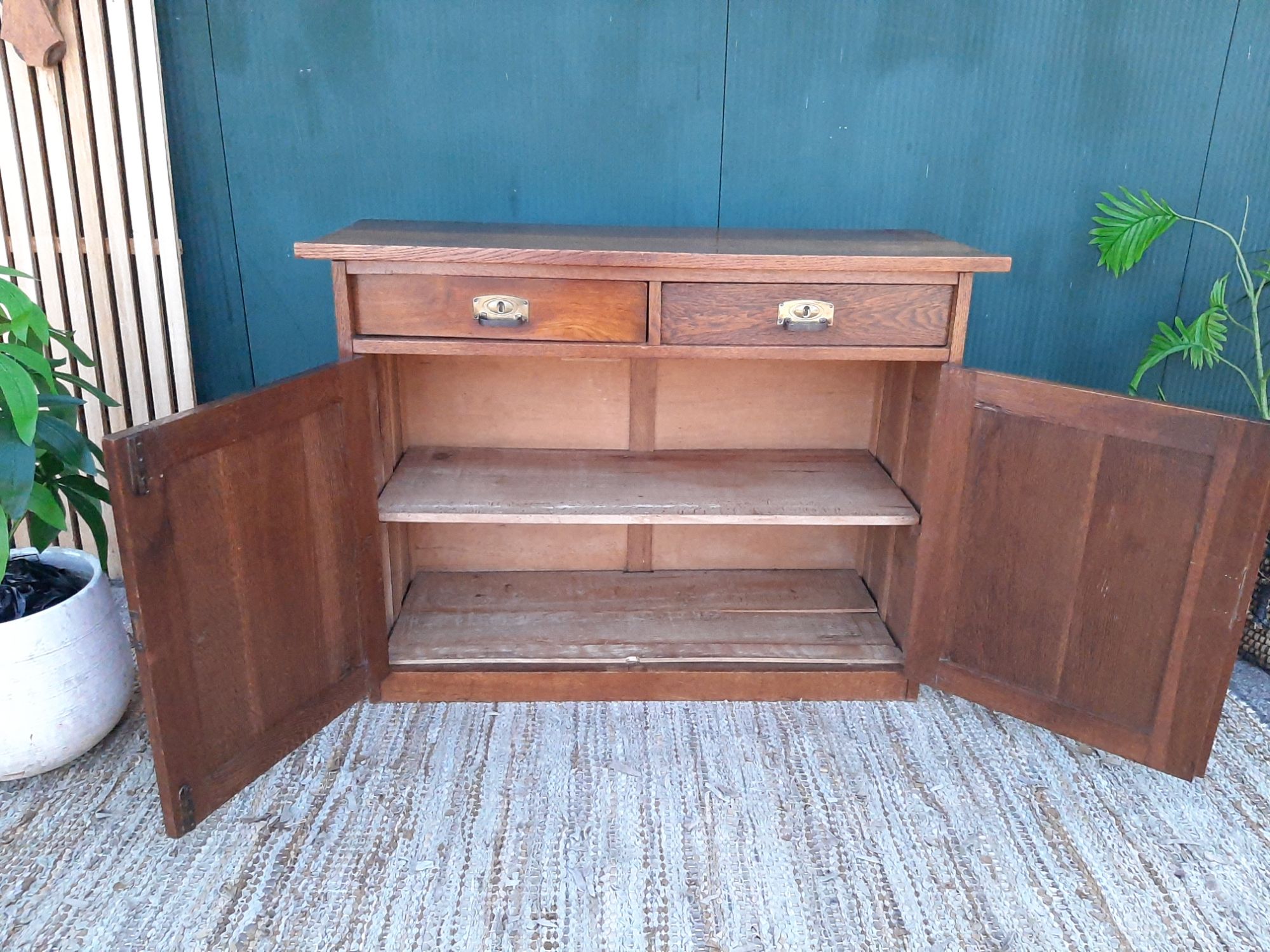 Art Deco Kastje Jr 20 Eiken Commode Wastafelkastje Dressoir image 12