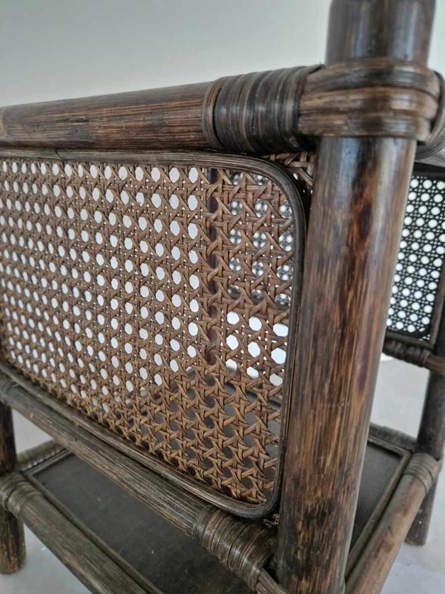 Boho Bamboe En Rotan Bijzettafeltje image 4