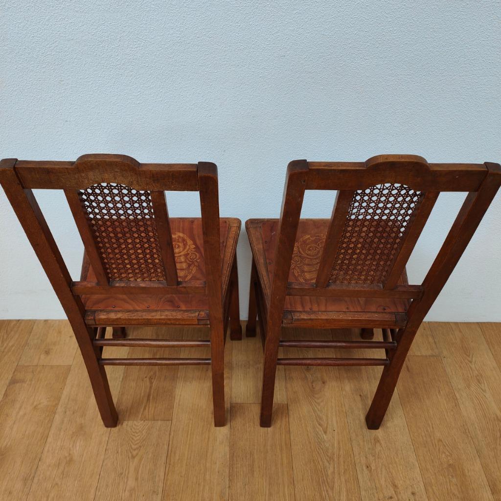 Vintage Houten Café Stoelen, Bistrostoelen, Eetkamerstoelen Set Prijs image 18