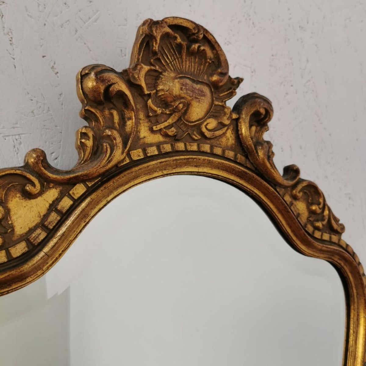 Vintage Goudkleurige Barok Rococo Spiegel Kuifspiegel Schouwspiegel 119 image 3