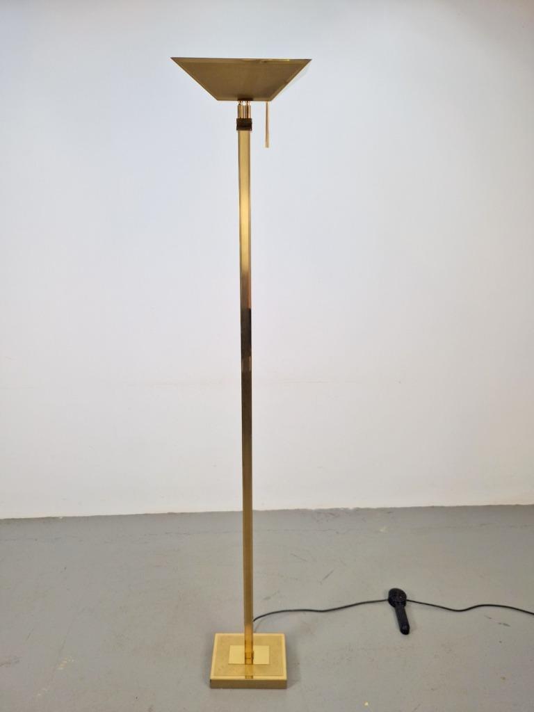 Vintage Deknudt Vloerlamp Messing Regency Uplight Belgie ´70 image 4