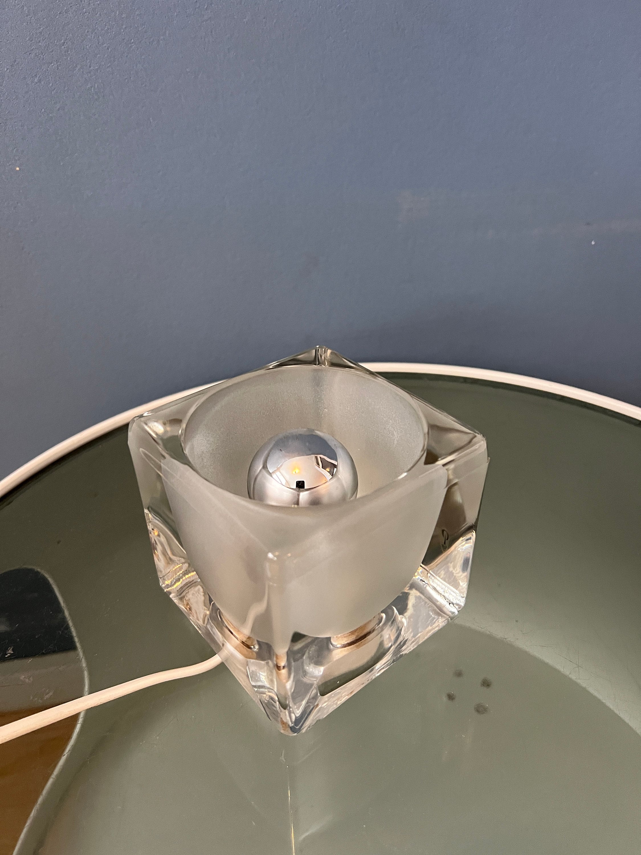 Mid Century Peill & Putzler 'ice Cube' Kubus Glazen Tafellamp image 9