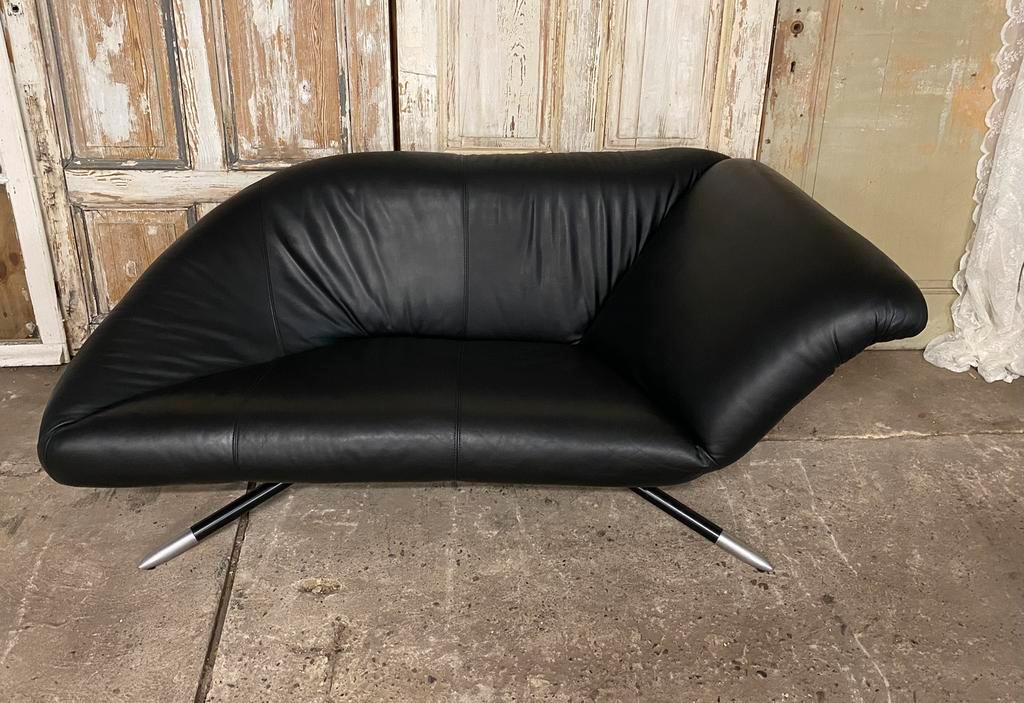 Leolux El Nido Design Bank, Tweezits. Zwart Leder. image 4