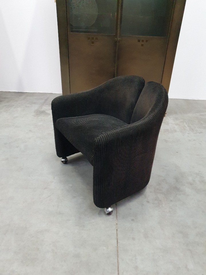 Vintage Eugenio Gerli Tecno "142" Fauteuils, Jaren 60, Italië Mobiel Corduroy image 7