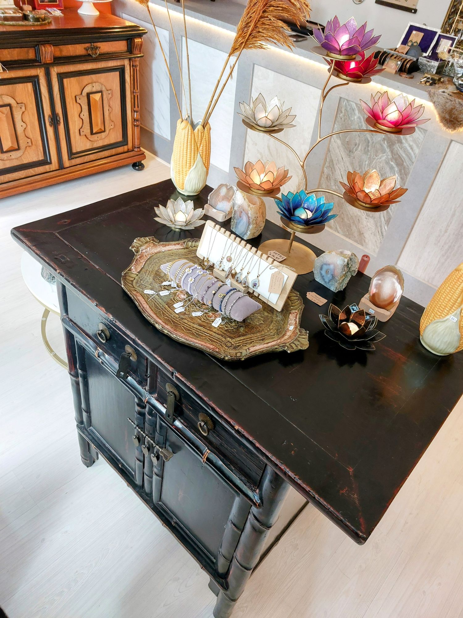 Chinese Bamboe Kast Zwart image 7