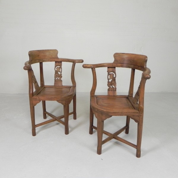 Set Van 2 Hoekstoelen In Teak, Jaren '80 image 2