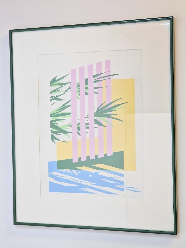 Vintage Postmodern Art Stilleven Zeefdruk Eclipse 1980 Boho image 5