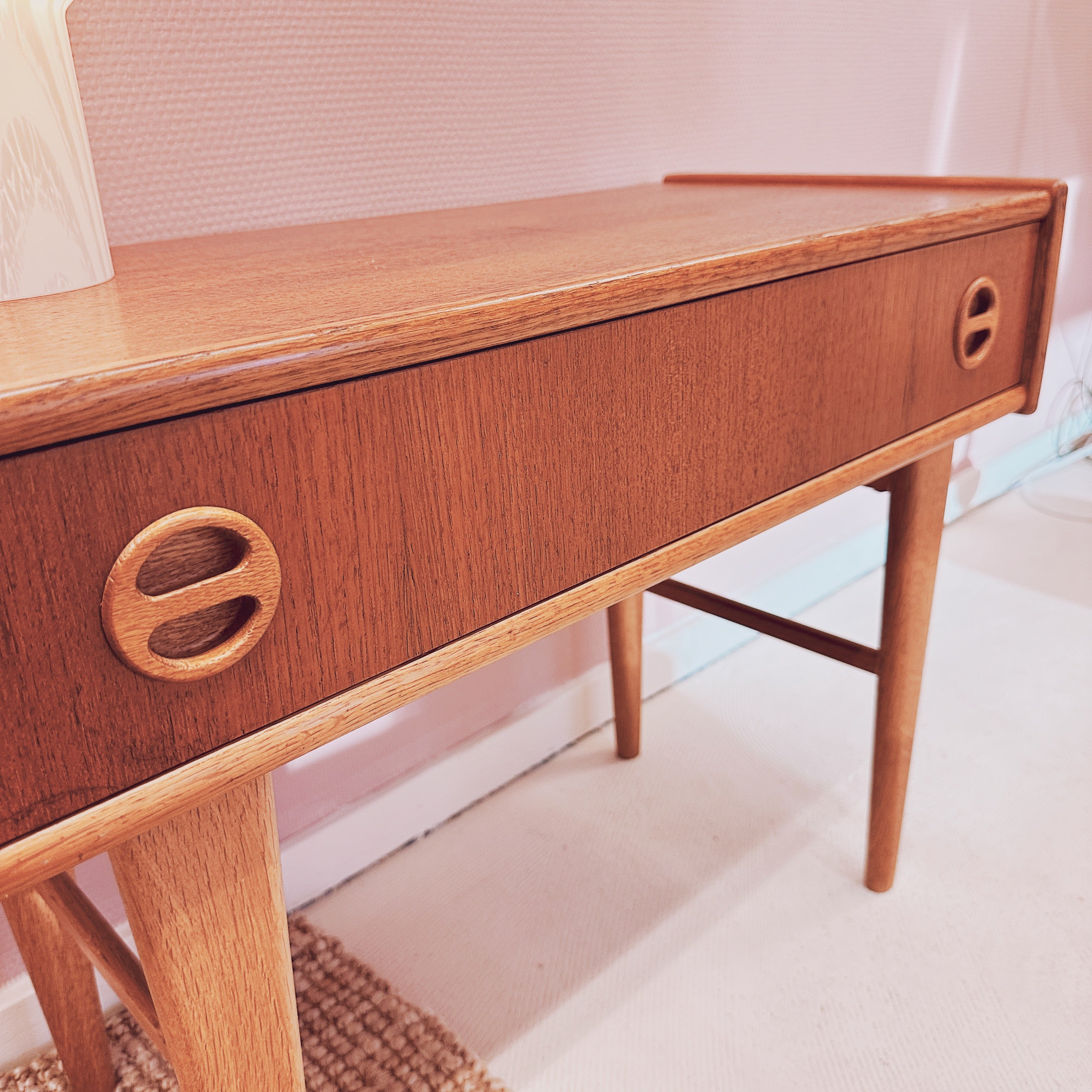 1950's Swedish Mid-century Teak Side Table / Hall Cabinet image 12