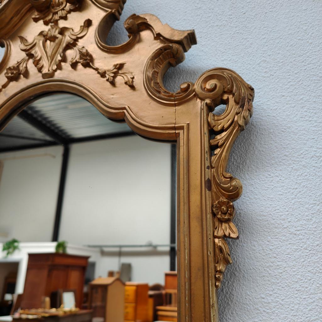 Vintage, Antieke Wandconsole Sidetable, Wandtafel Met Marmer Blad En Spiegel image 13