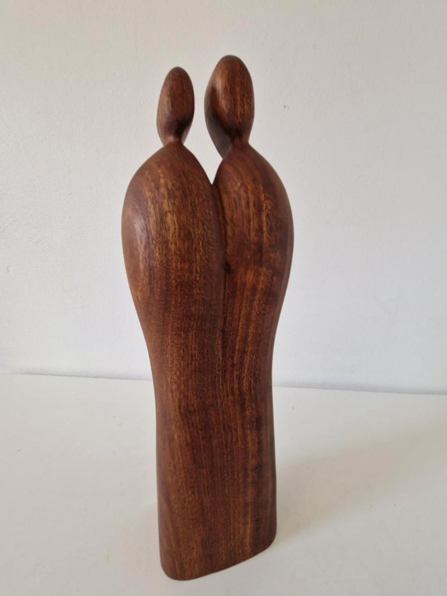 Vintage Teakhouten Beeld Mid Century Houtsnijwerk image 5